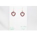 Women's heart shape earrings 925 Sterling silver red zircon stones B 935